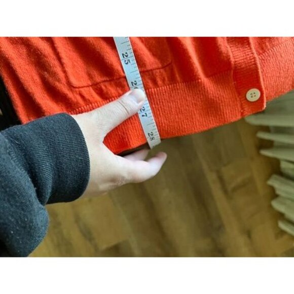 EUC Gap Womens Orange Cardigan Sweater L Merino Wool & Nylon Blend Button Front - Picture 6 of 6